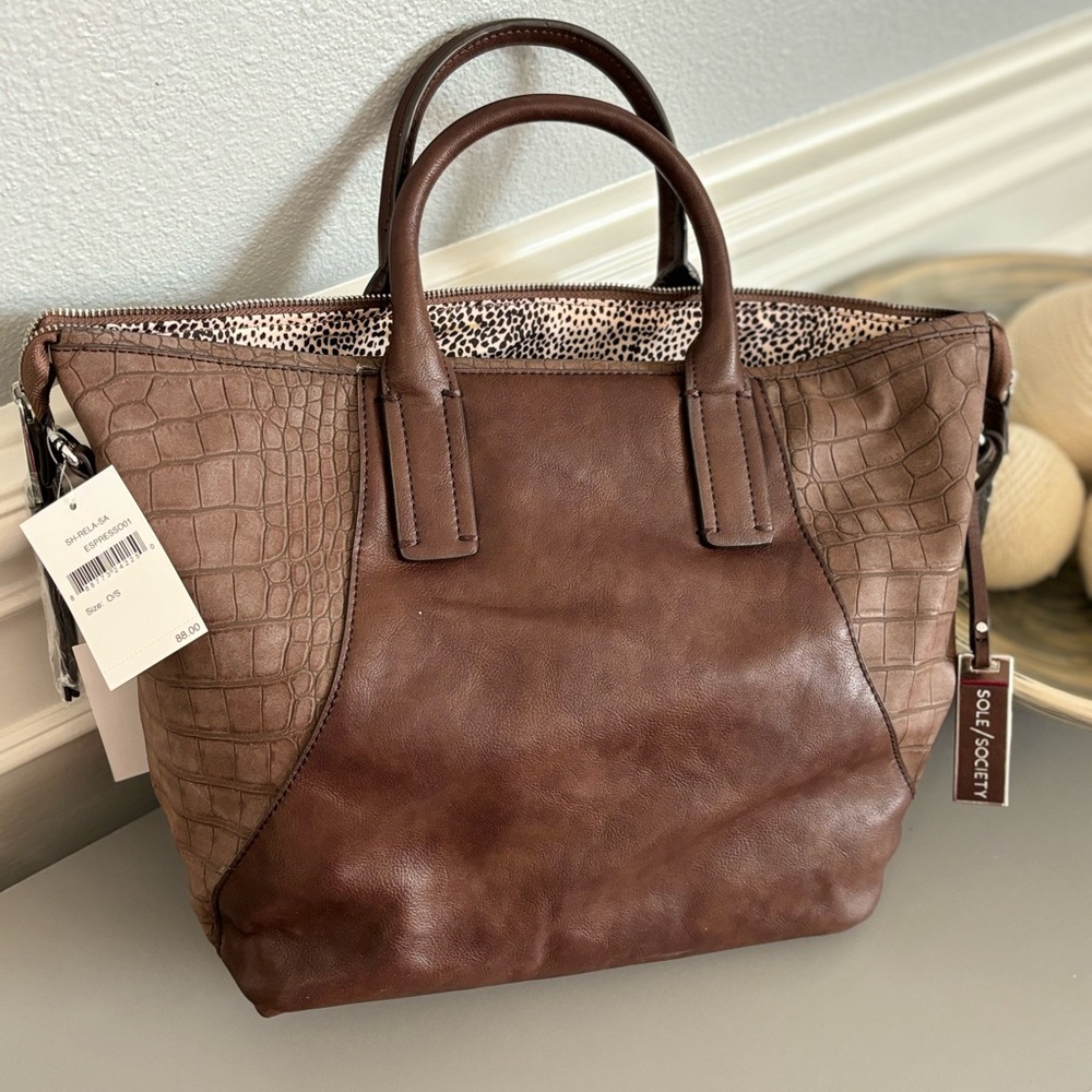BRAND NEW! Never been used, with tags! Sole Society Espresso Tote.